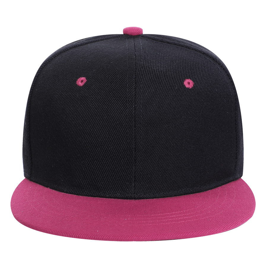 Stock 2-Tone Polyester 6 Panel Cap, Flat Visor, Snapback 4