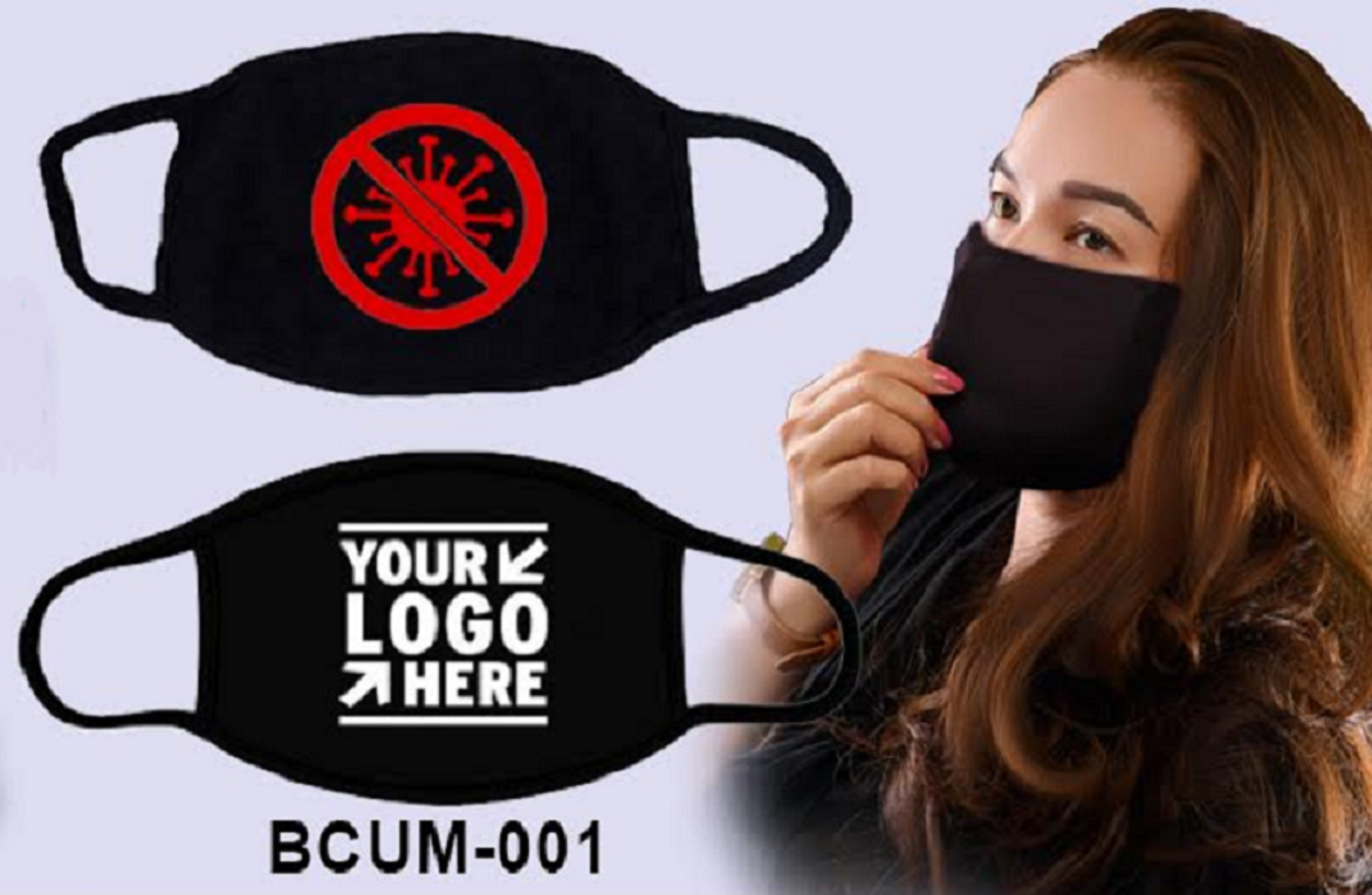 Black Cotton Reusable Face Mask 6