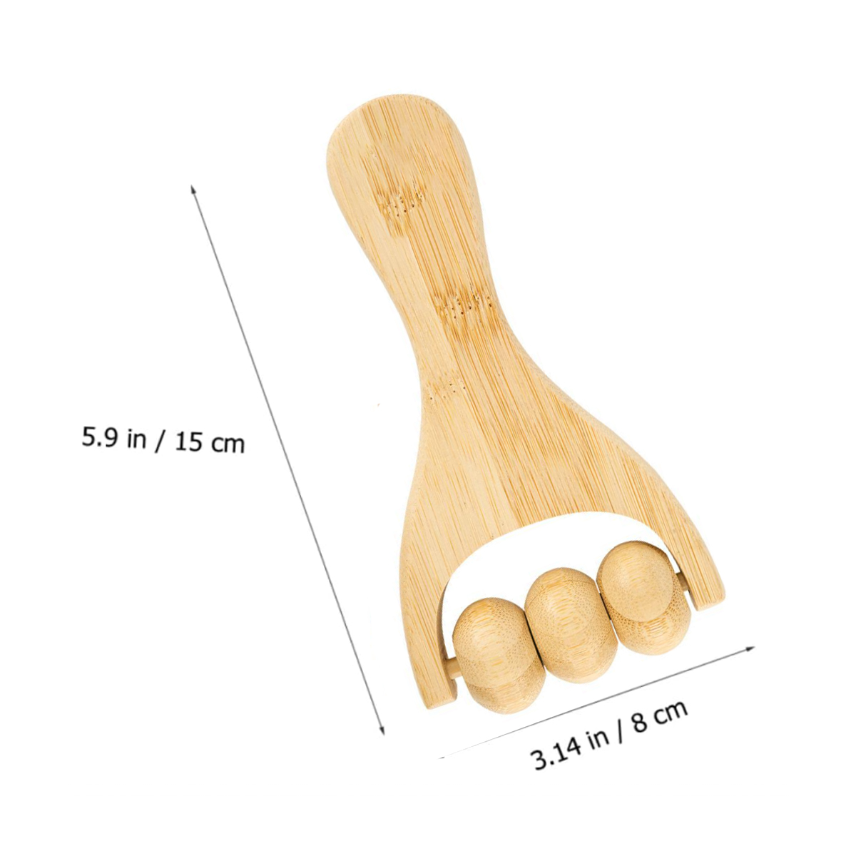Bamboo Handheld Massage Roller with Natural Finish 5
