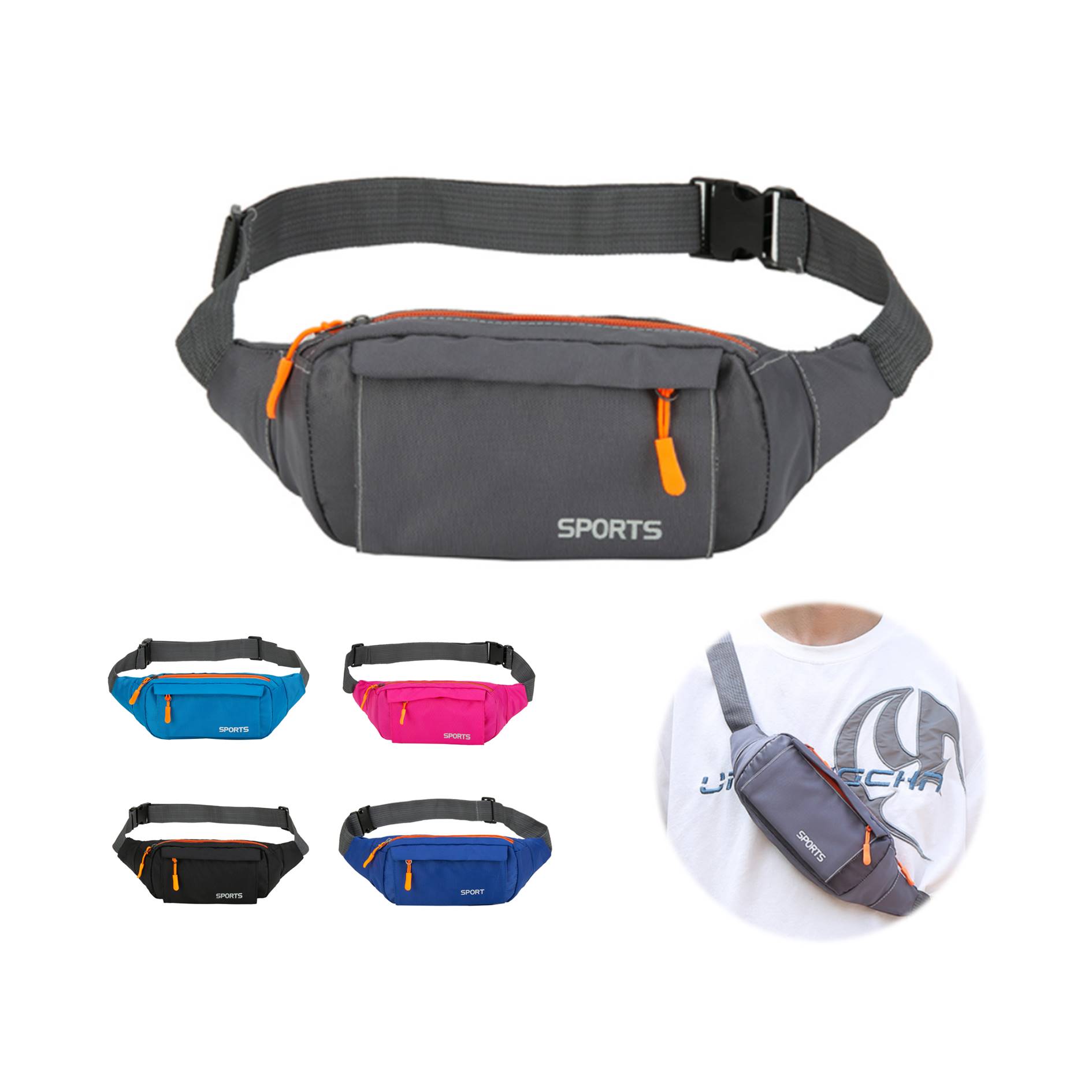 Outdoor Sports 2-Zipper Fanny Pack 1