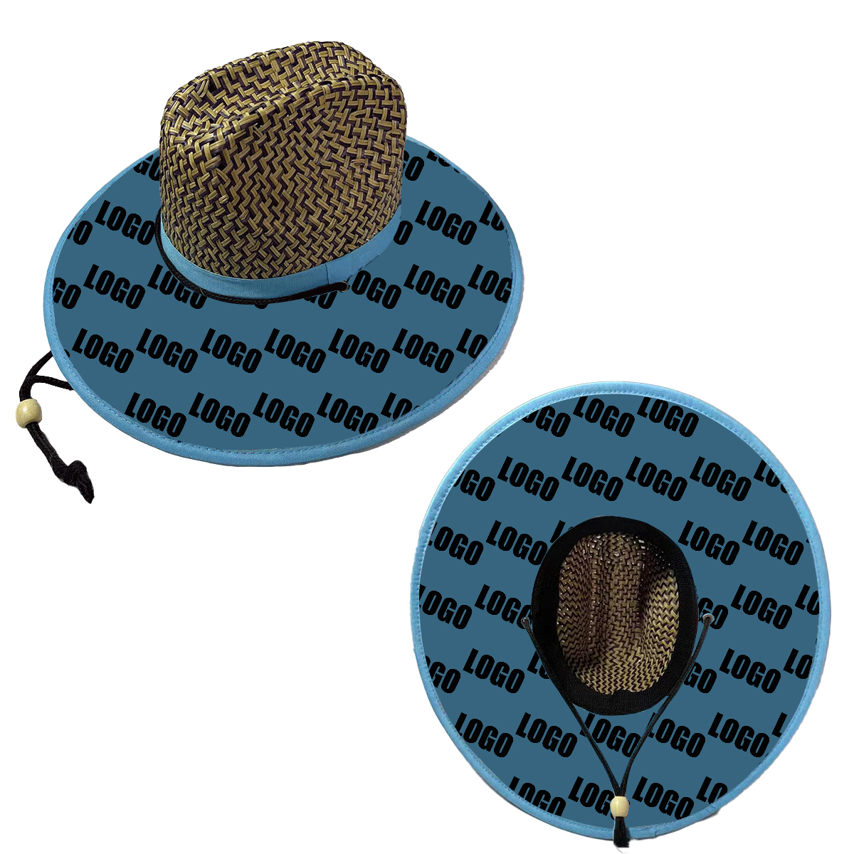 Custom Lifeguard Straw Hat with Full Color Underbrim 2
