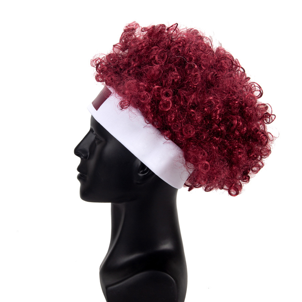 Qatar World Cup National Flag Football Fans Customized Headband Wig 5