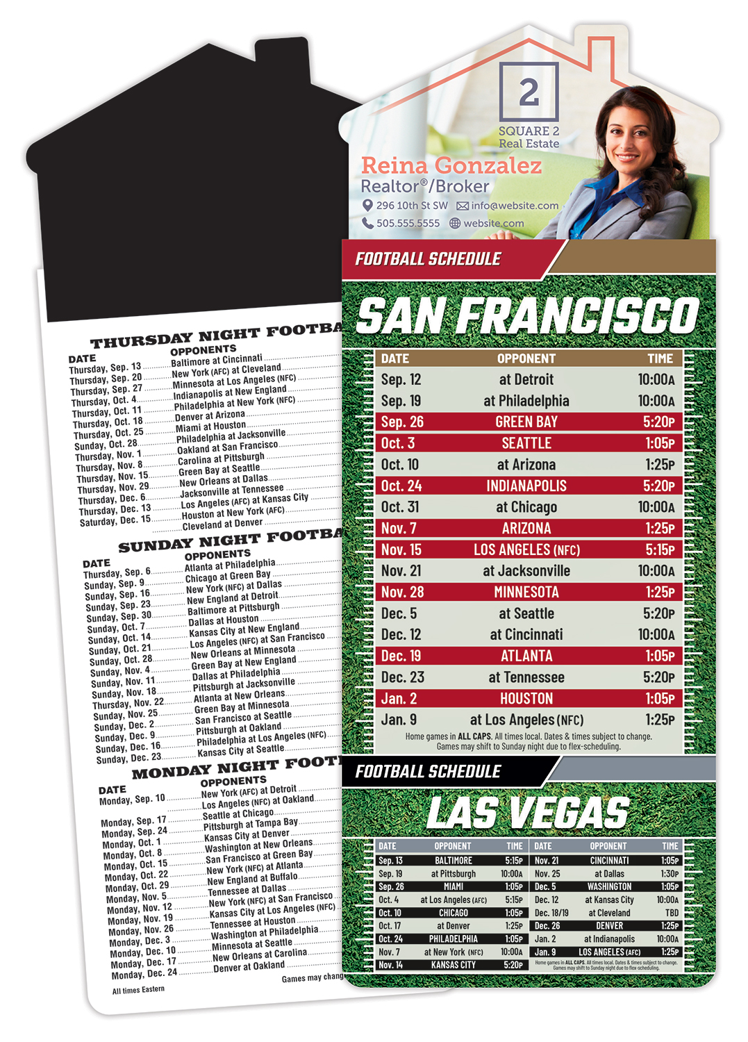 Magna-Card House Shape Magnet Football Schedules (3.5x9)