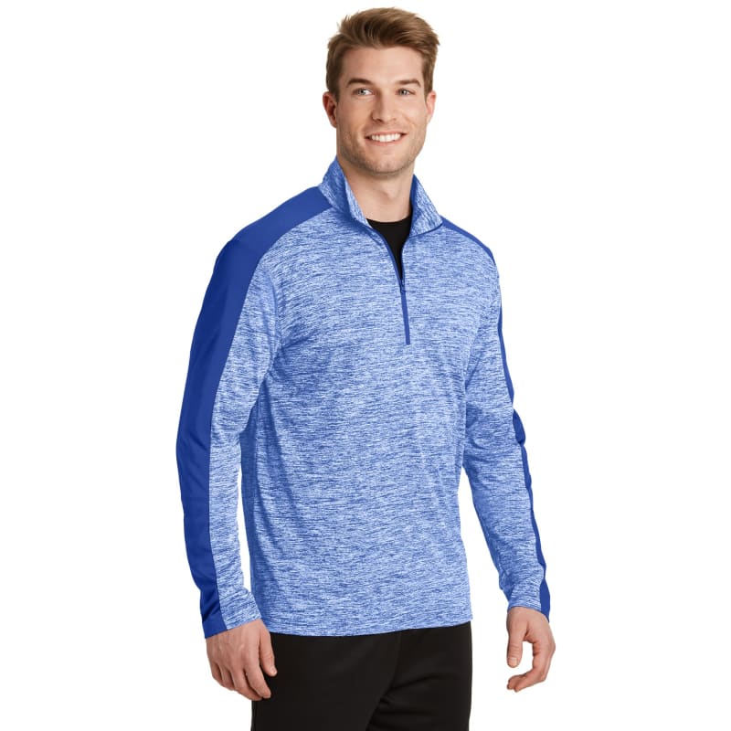 Sport-Tek PosiCharge Electric Heather Colorblock 1/4-Zip Pullover., custom hoodie or sweatshirt with logo imprint 20