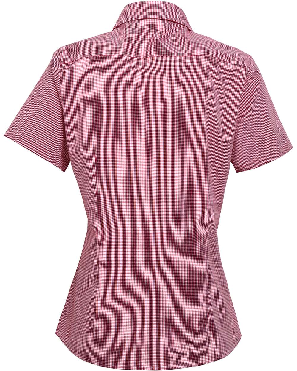 Women's Microcheck Gingham Short Sleeve Cotton Dress Shirt - RP321 11