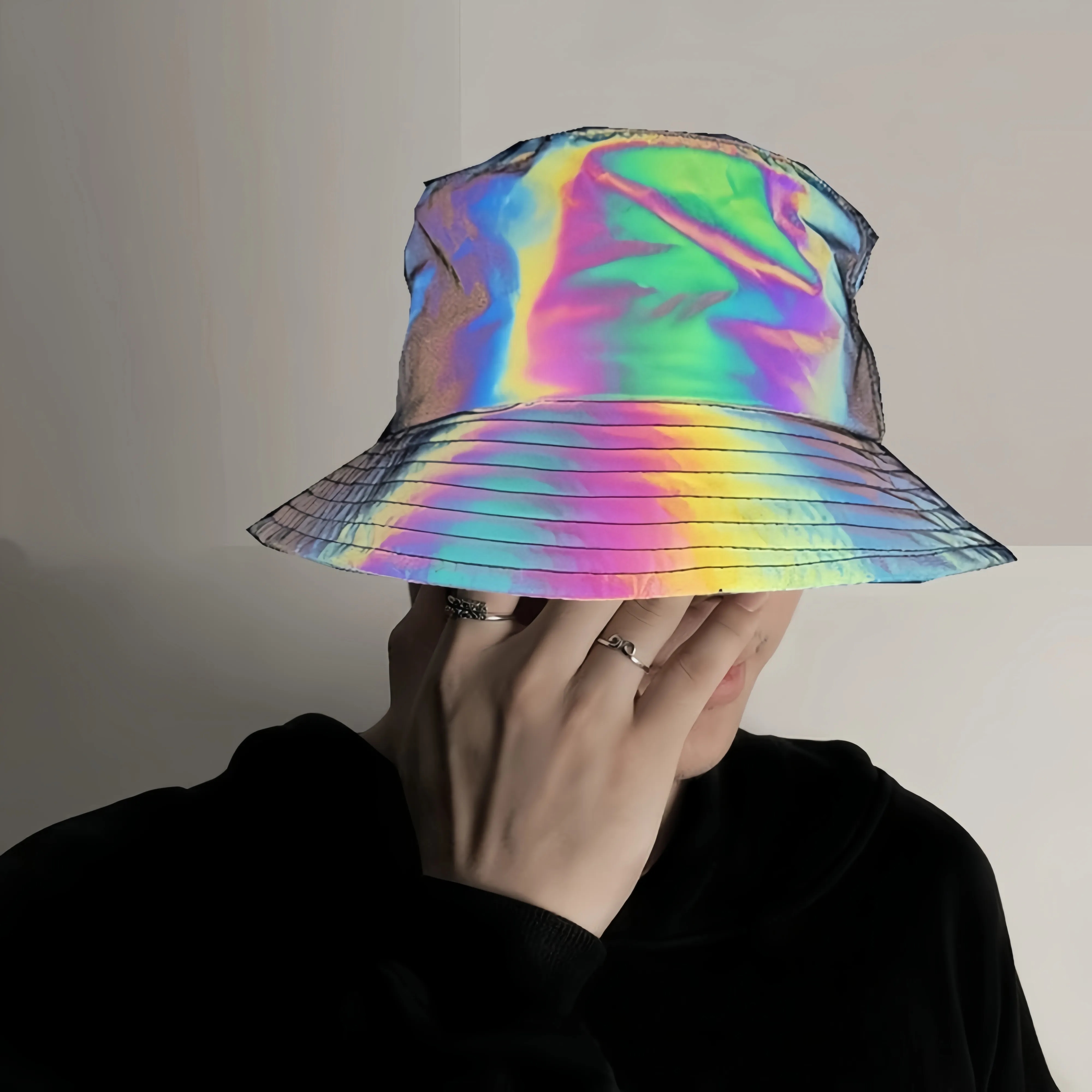 Rainbow reflective bucket hat 9