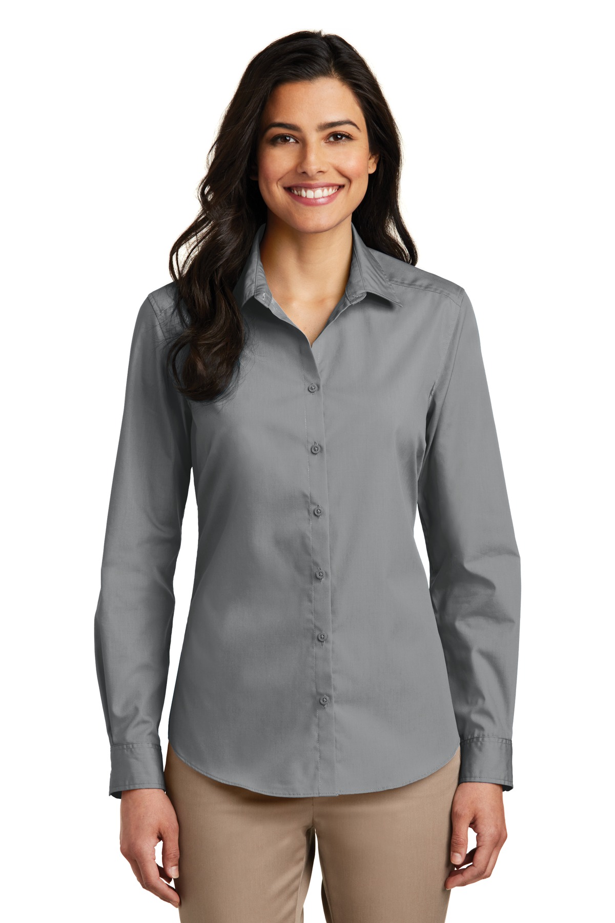 Port Authority Women's Long Sleeve Carefree Poplin Shirt. LW100 6
