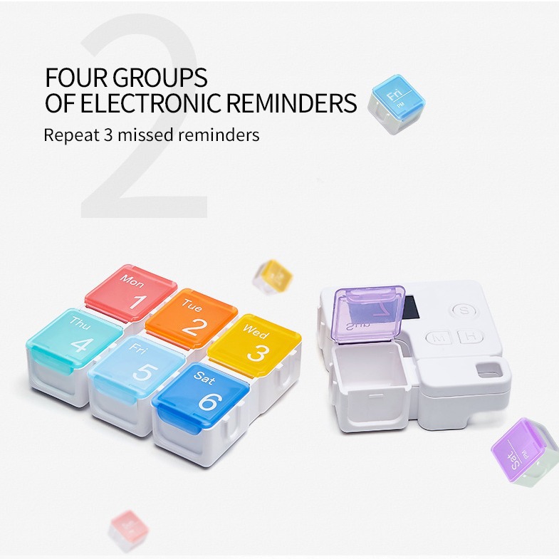 7 Day Am Pm Pill Organizer With Reminder Alarm 4