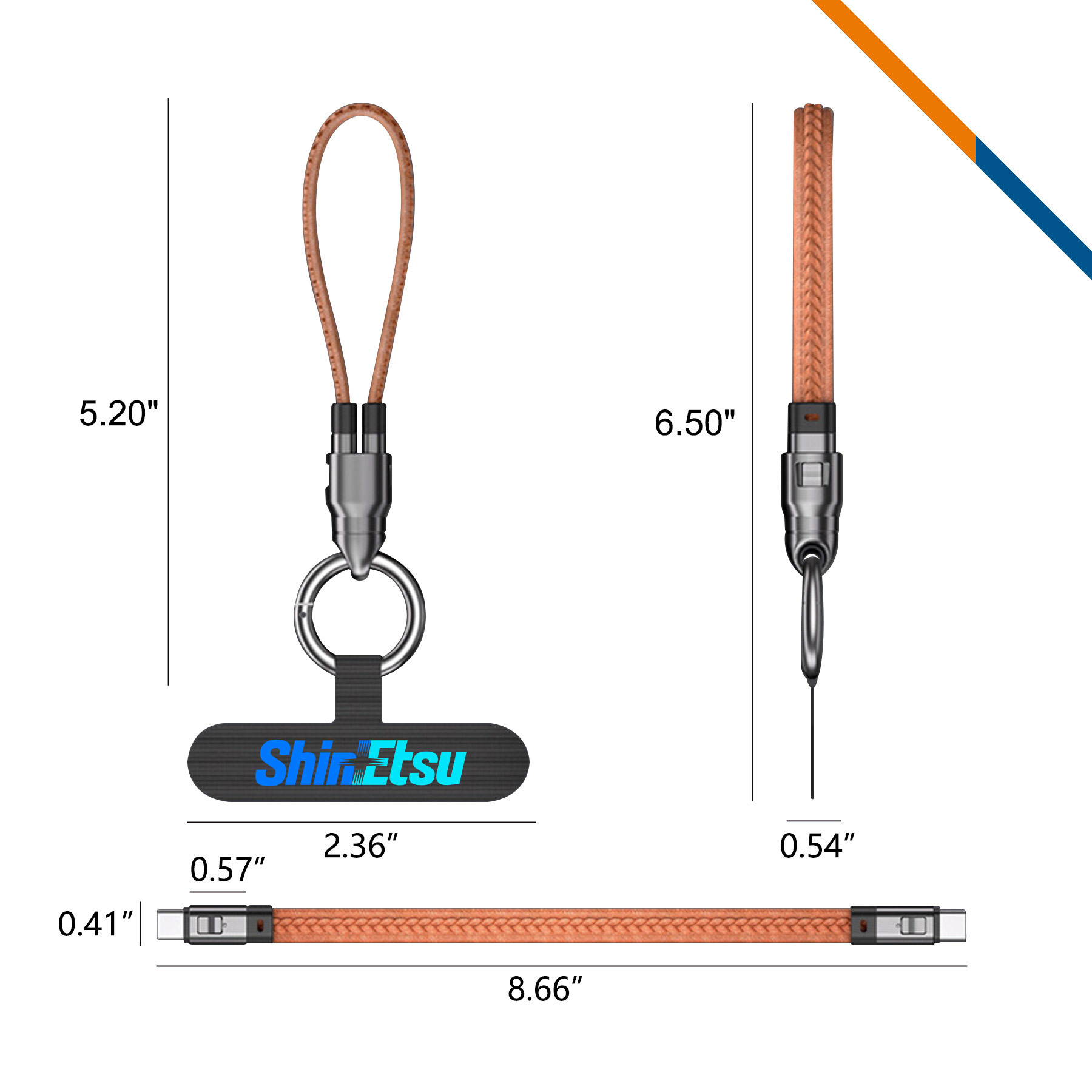 Knot Phone Tether Wristlet Fast Charging Cable 6