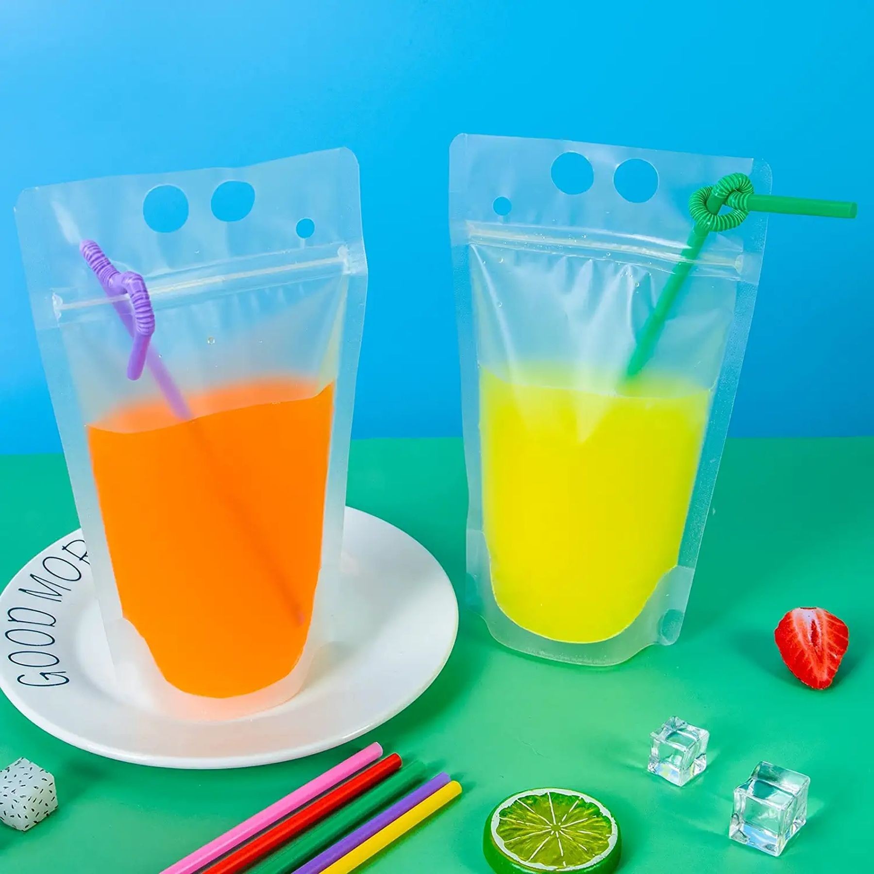 Reusable Drink Pouches Clear Drink Bags 3