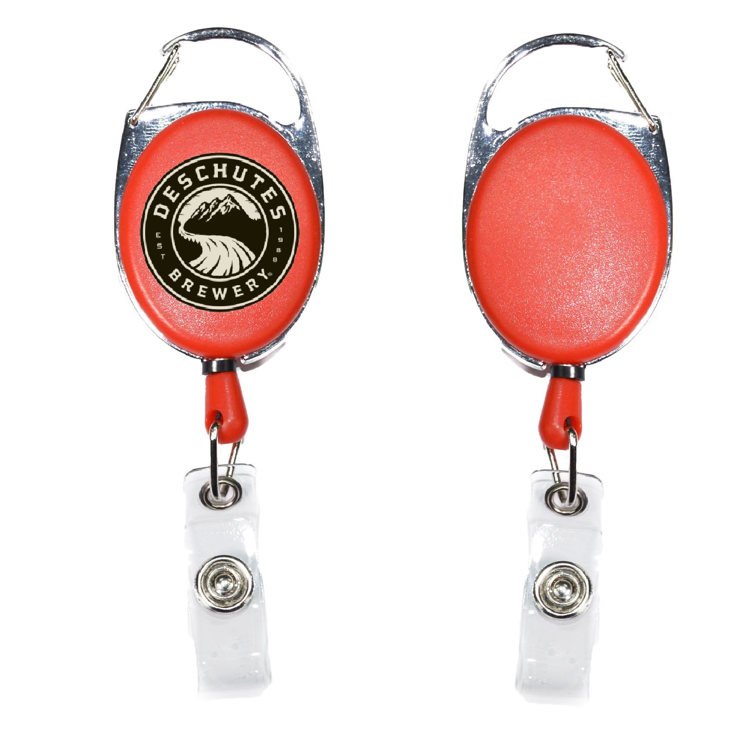 Both Side Plain Oval Carabiner Retractable Badge Reel 3