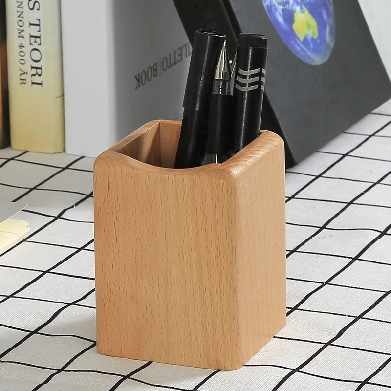 Natural Beech Wood Pen Holder 5