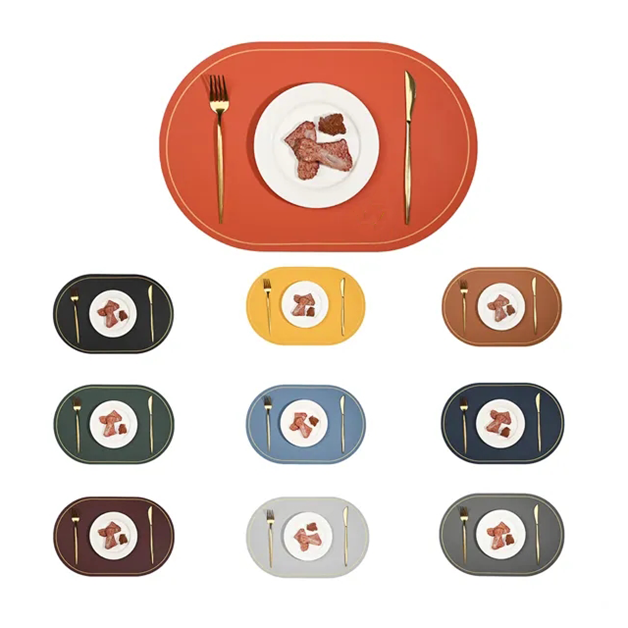 Leather Place Mat Dining 5