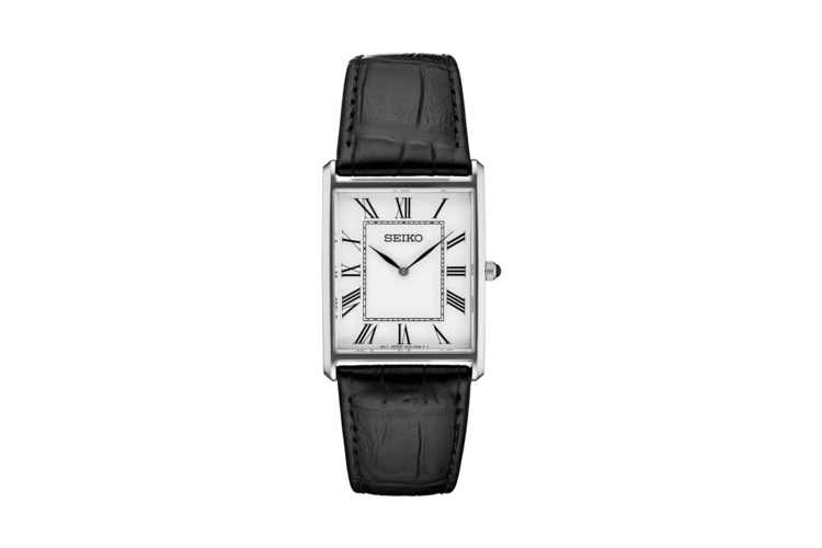 Seiko Men's Essentials Black Leather Watch 1