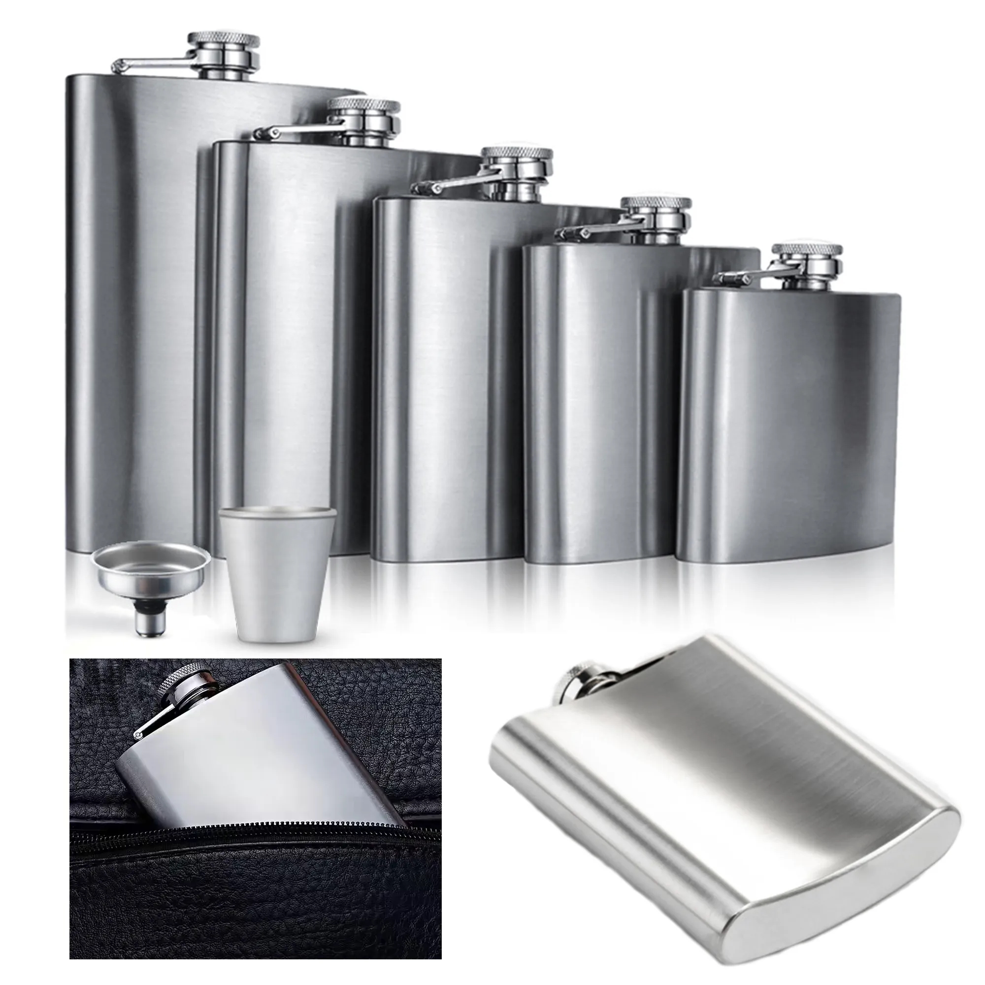 8 oz Stainless Steel Hip Flask 2