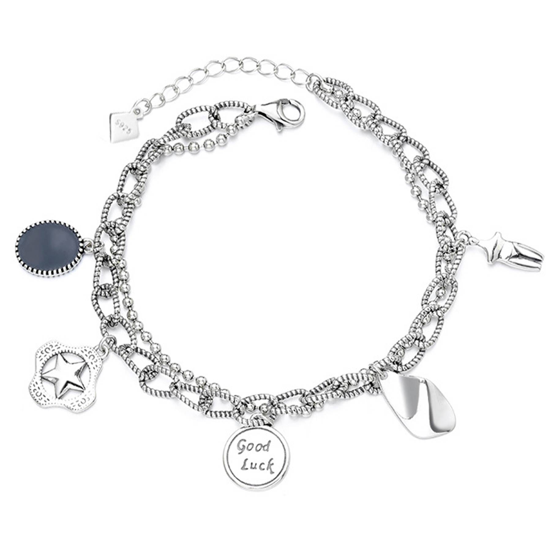 Silver Personality fashion multi-layer lucky bracelet 4