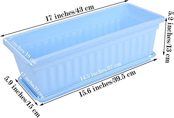 17 Inches Plastic Vegetable Rectangular Planters /Trays 7