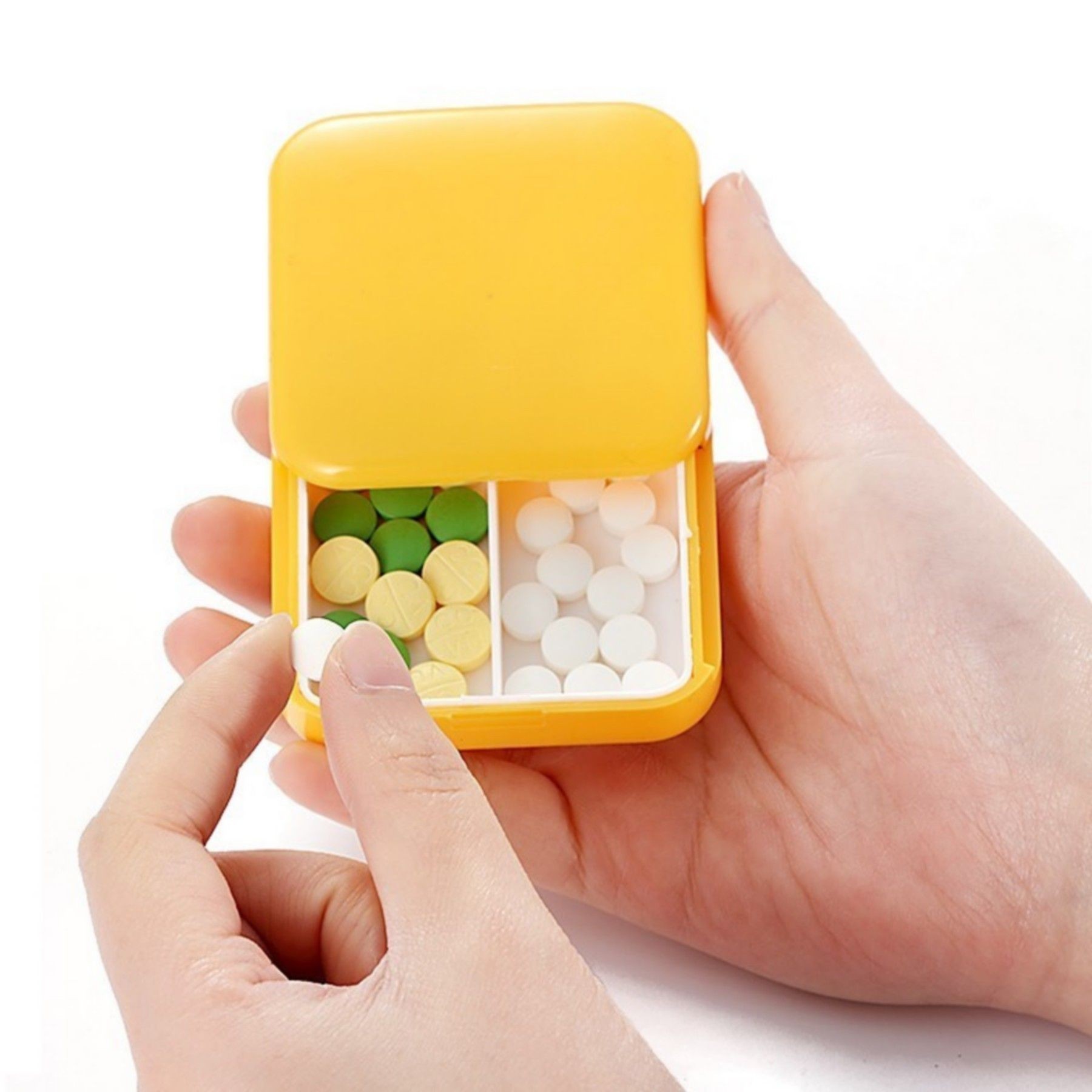 Travel Daily Pill Organizer 2 Compartments Pill Container 16