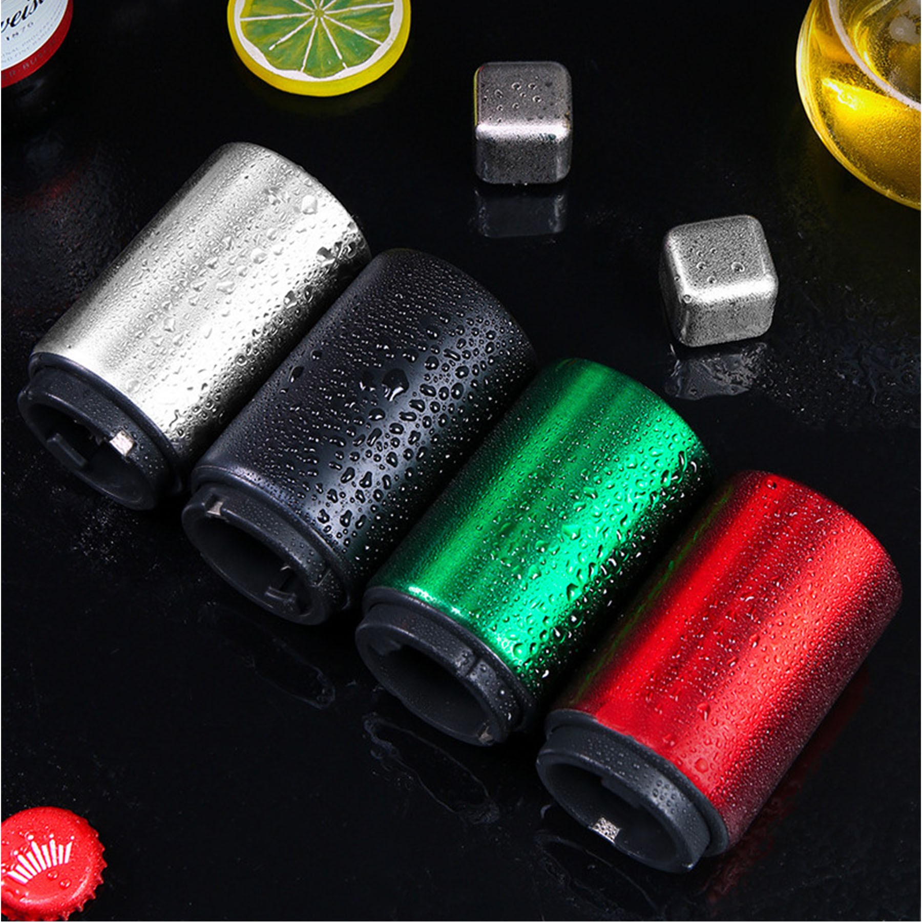 Stainless Steel Press Type Seamless Bottle Opener 2