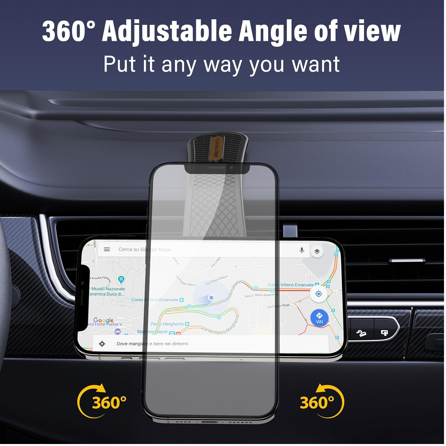 15W Magnetic Wireless Car Phone Charger Holder 6