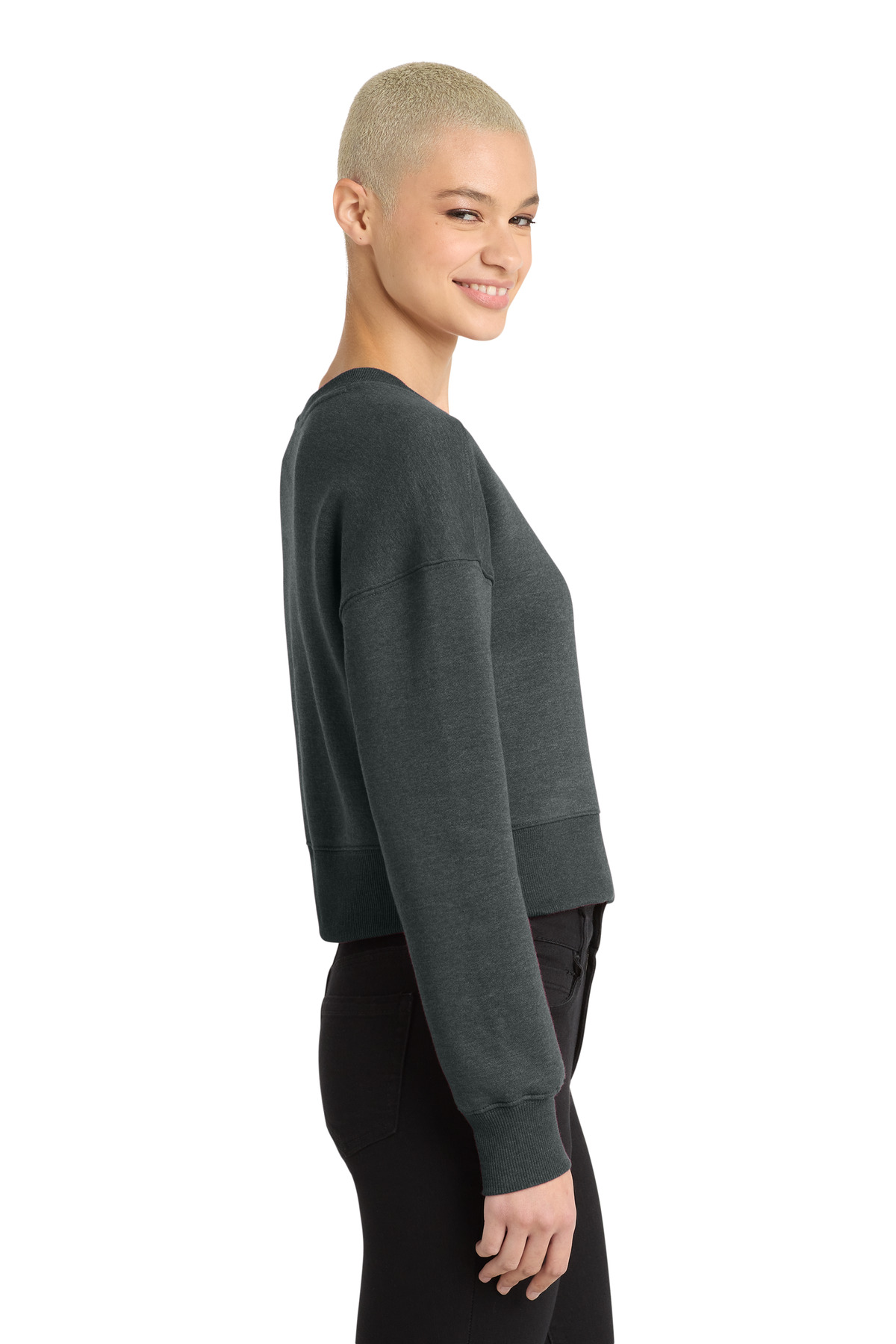 District Women's Perfect Weight Fleece Cropped Crew DT1105 13