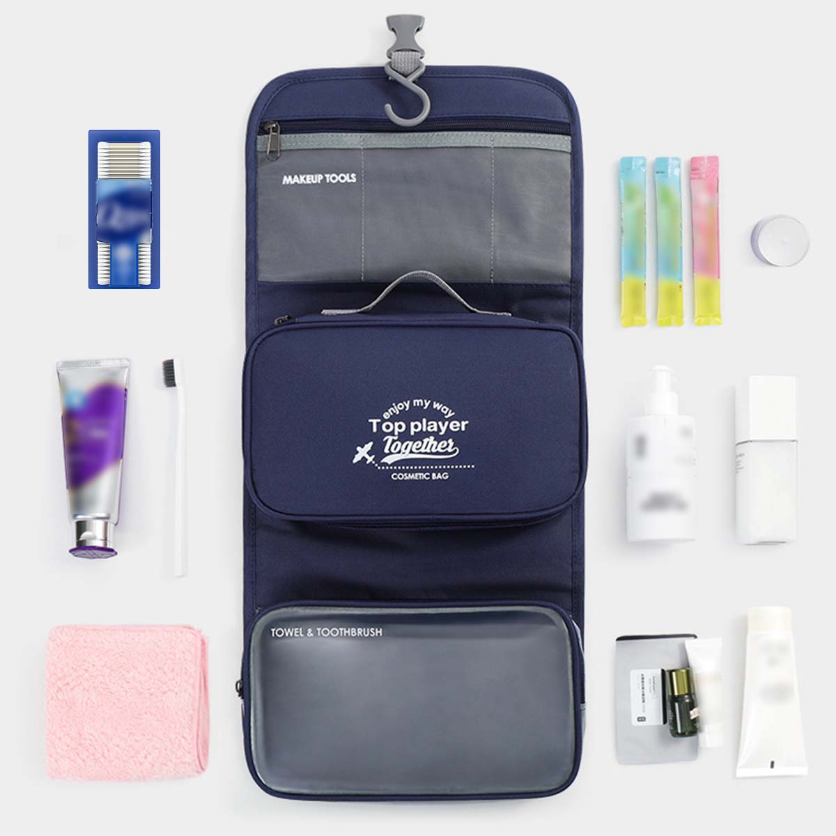 Detachable Hanging Travel Toiletry Bag Cosmetic Organizer 3