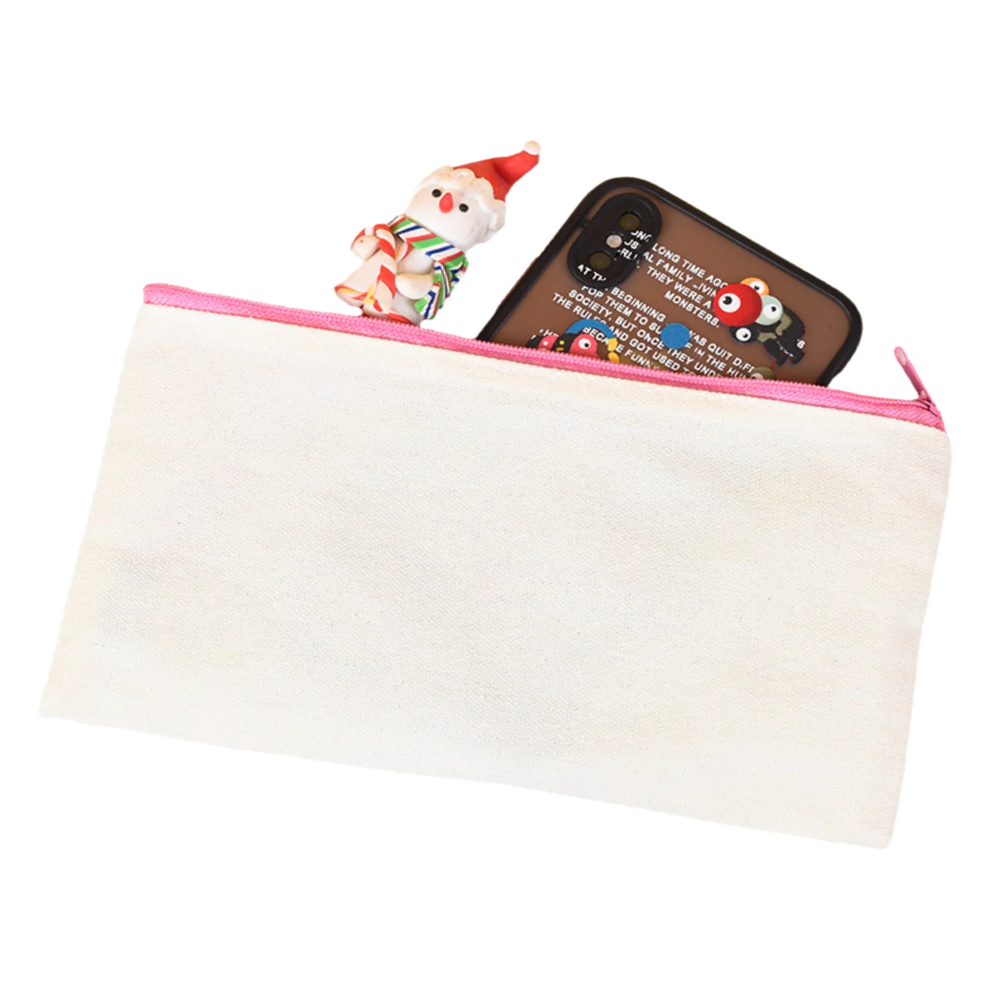 MOQ 100Full Color Multipurpose Canvas Zippered Pencil Case 4