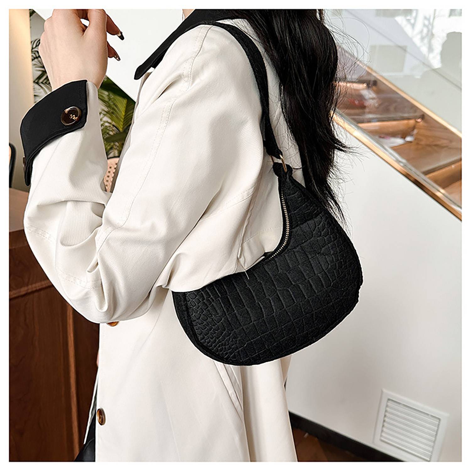 Ladies' Stone Pattern Handbag 7