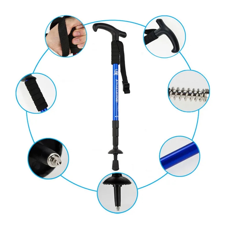 Walking Trekking Hiking Poles Anti Telescopic Collapsible 3