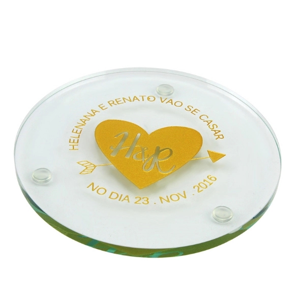 Round Crystal Glass Coaster 4