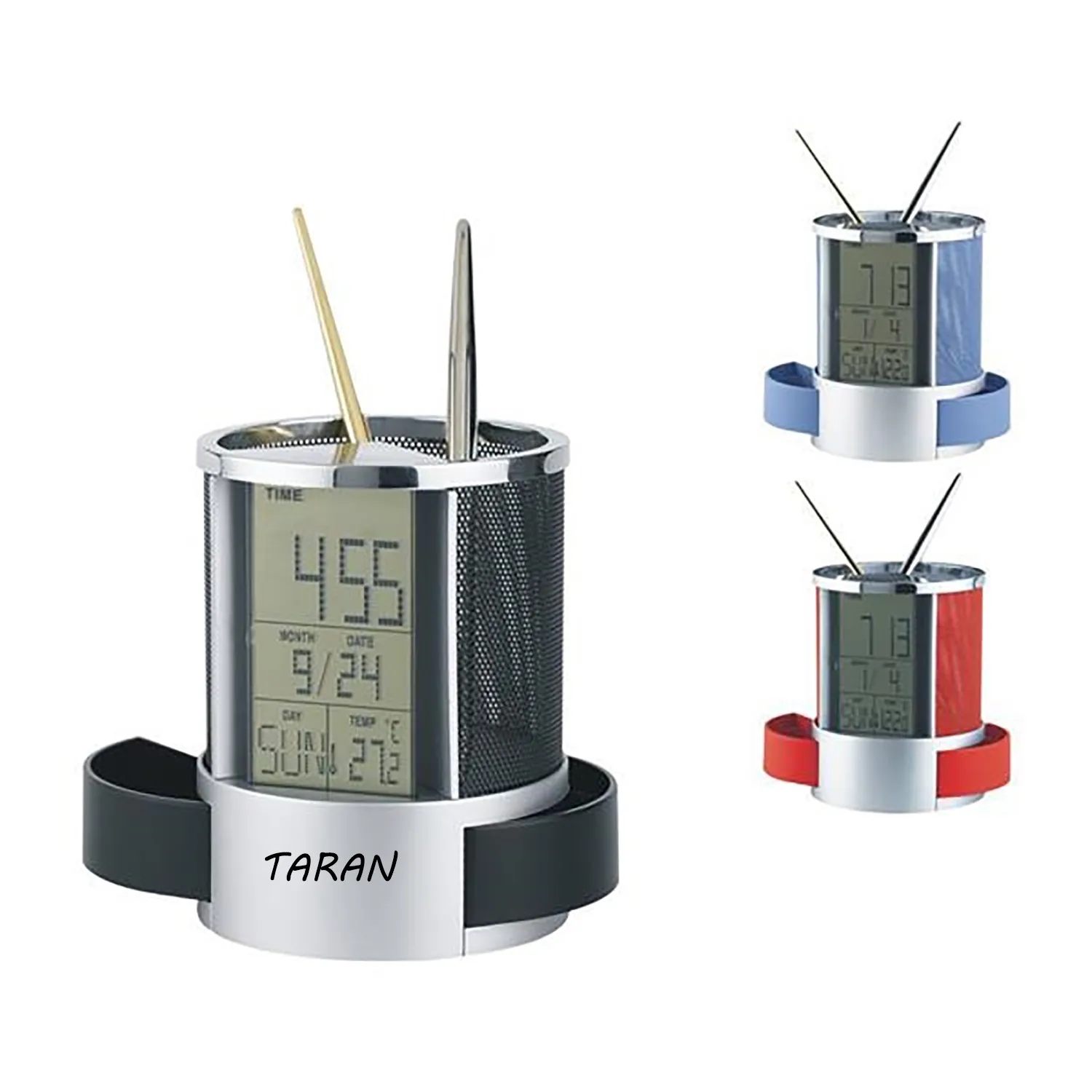 Multifunction Desk Clock with Pen Cup 2