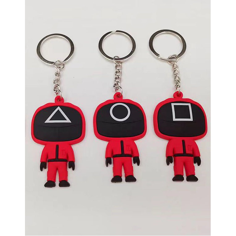Masked Squid Game Man 3D Figural Keychain For Student 1