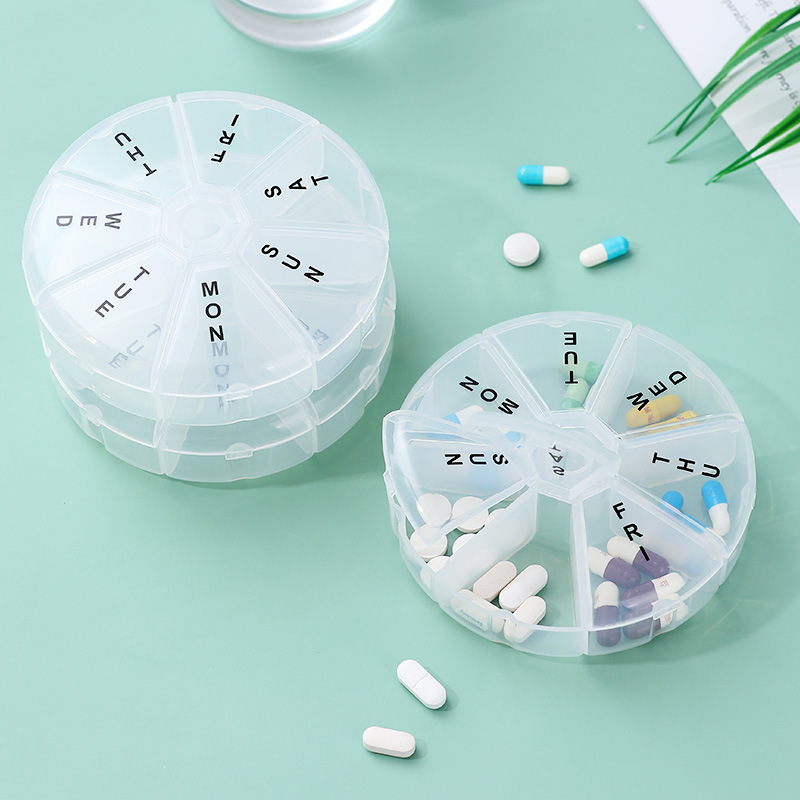 Round Weekly Pill Organizer 8