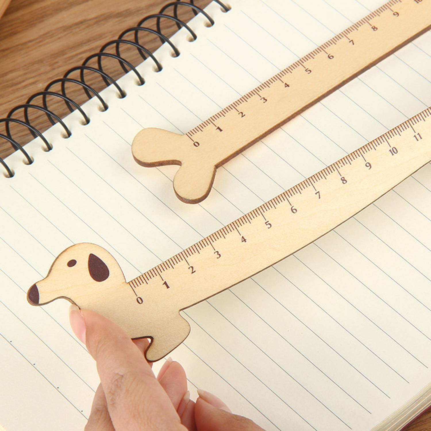 Cartoon Animal Wooden Student Ruler Office School Stationery 6