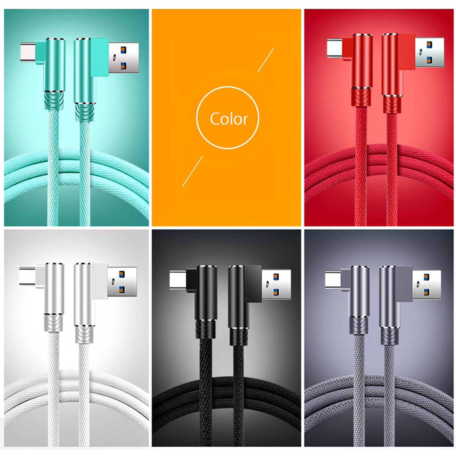 90 Degree Elbow Fast Charging Cable 6