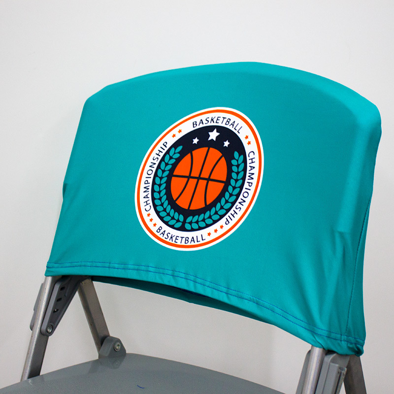 Stretch fabric chair advertising cover 2