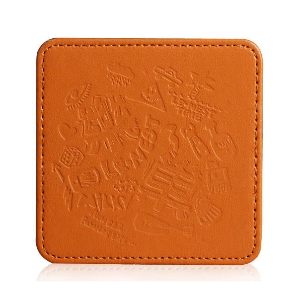 Square Pu Leather Coaster 8