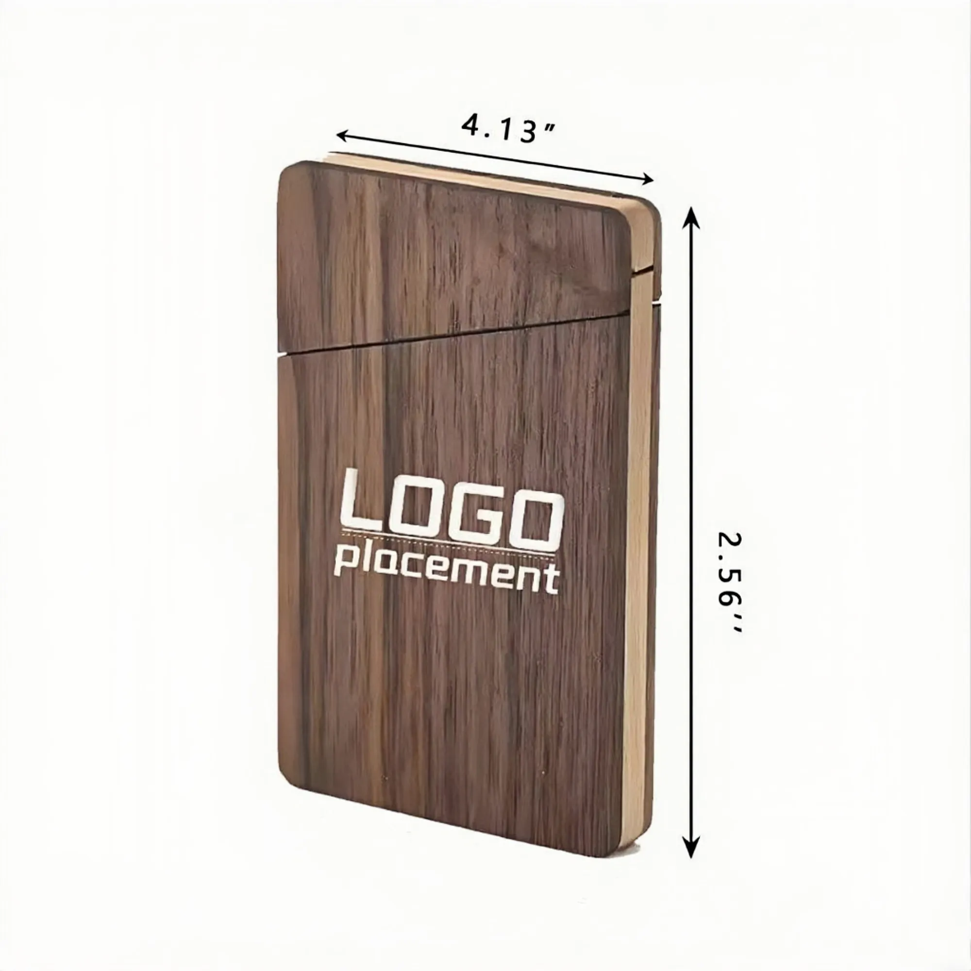 Portable Black Walnut Business Card Holder 2