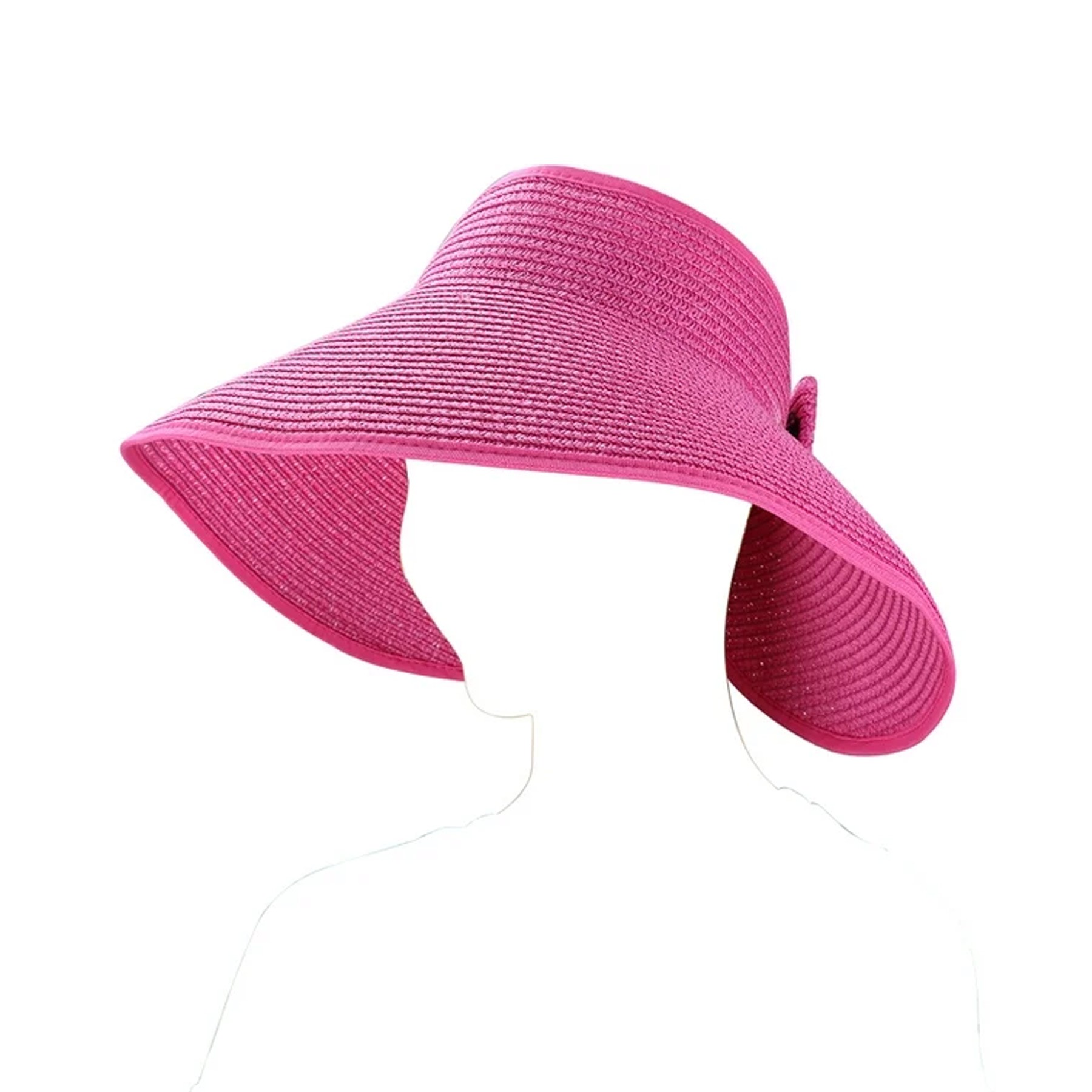 Summer Bow Tie Straw Visor Sun Hat 6