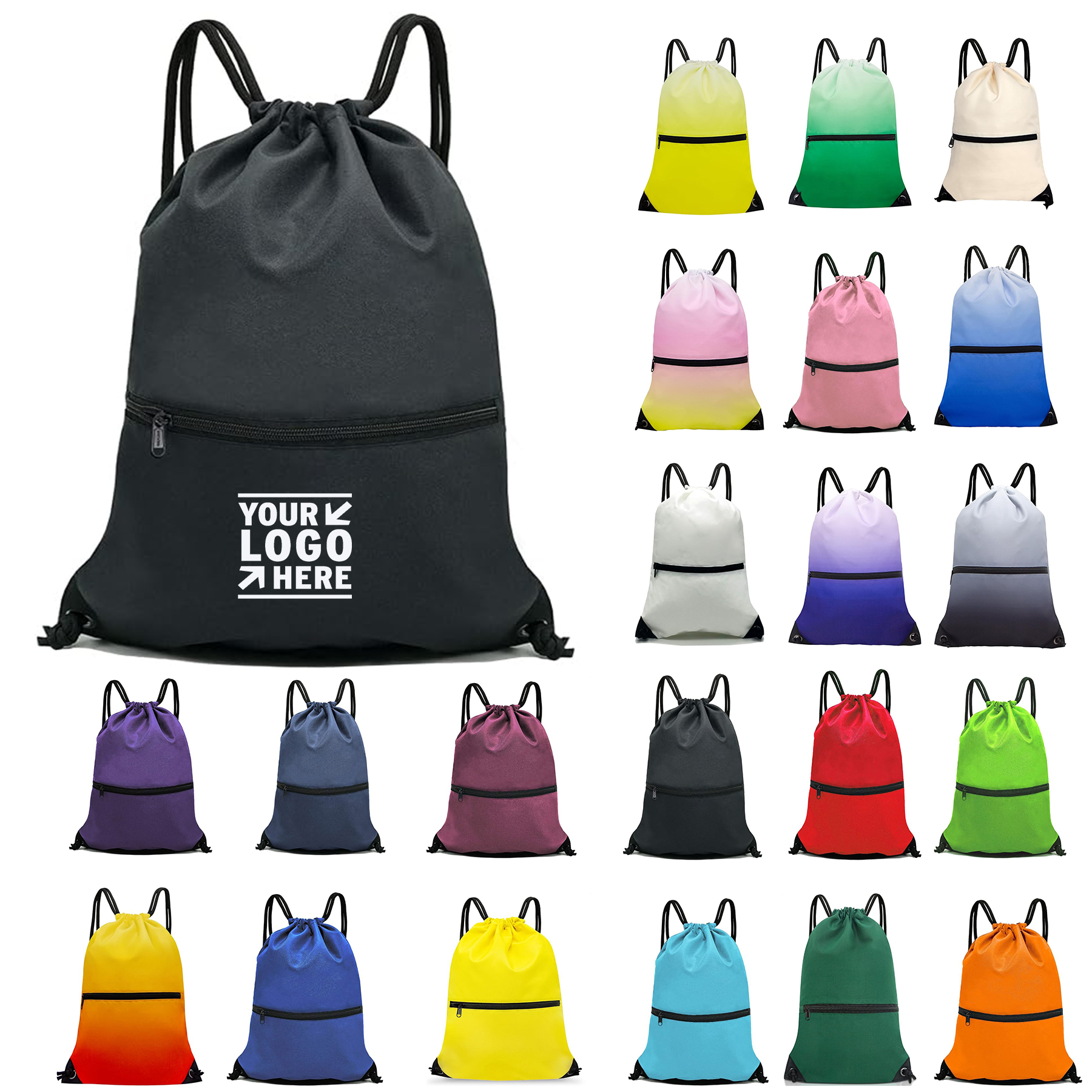 Travel Camping Recyclable Durable Drawstring Backpack Bag Sport Gym Sackpack 2