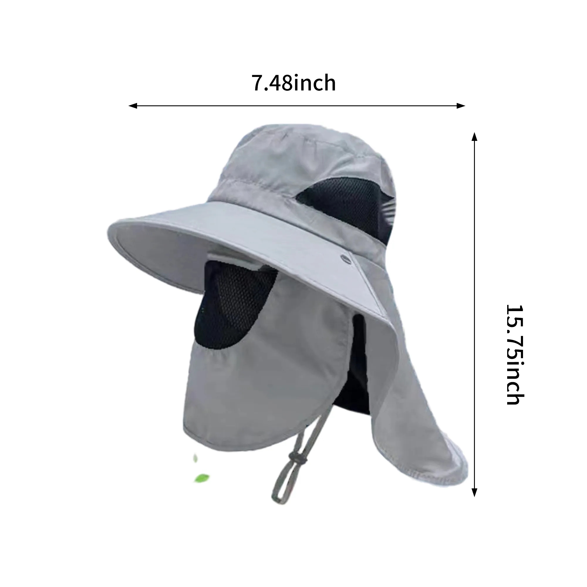 MOQ 50 Men's Solid Color Sun-Protective Shawl Hat 10