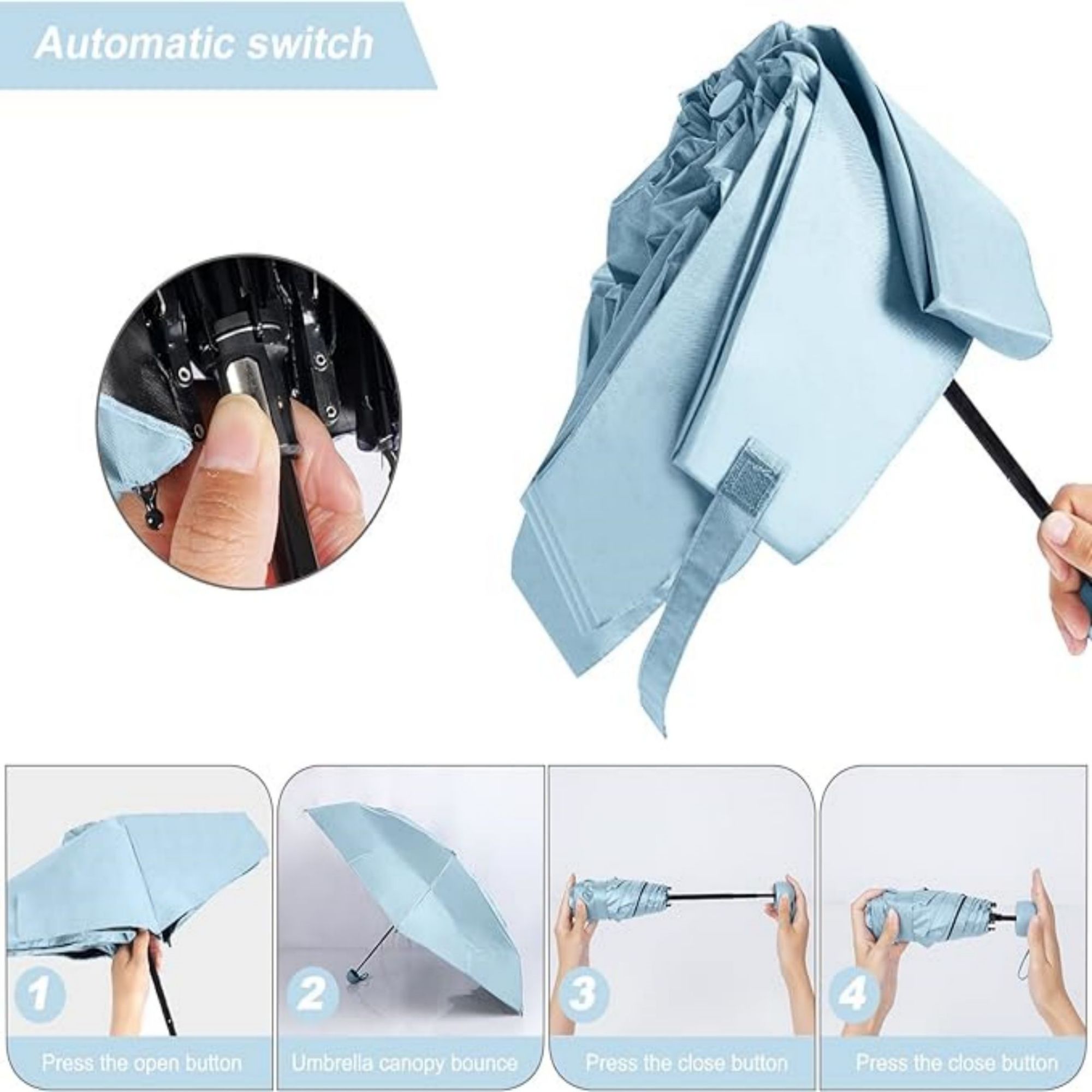Cloudia Small Mini Umbrella With Case 5