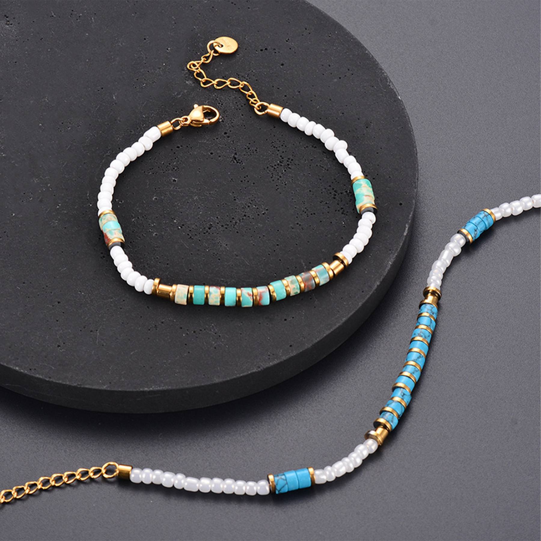 Stainless steel turquoise bracelet 4