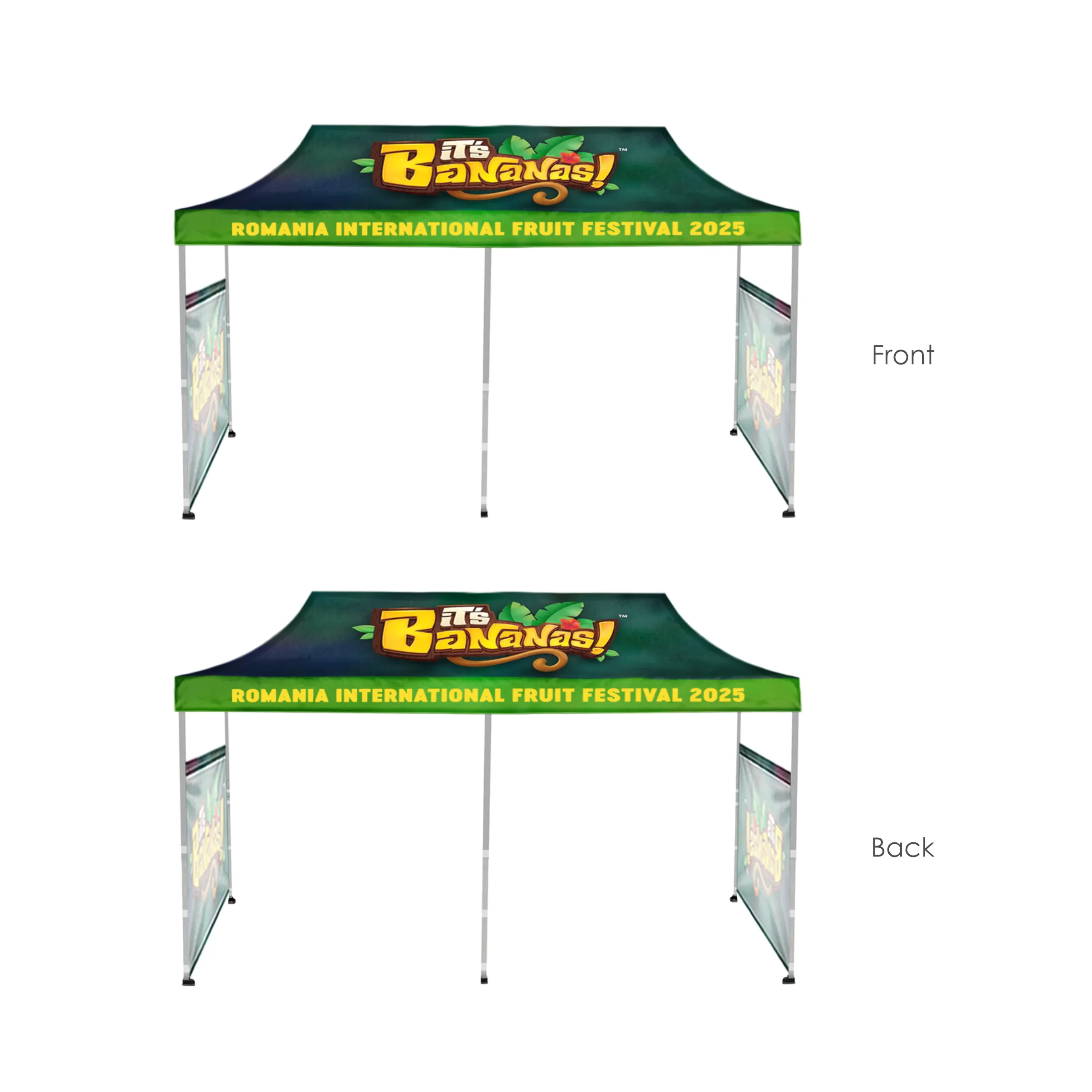 10'x20' Tent Canopy w frame, 2 side half wall 8