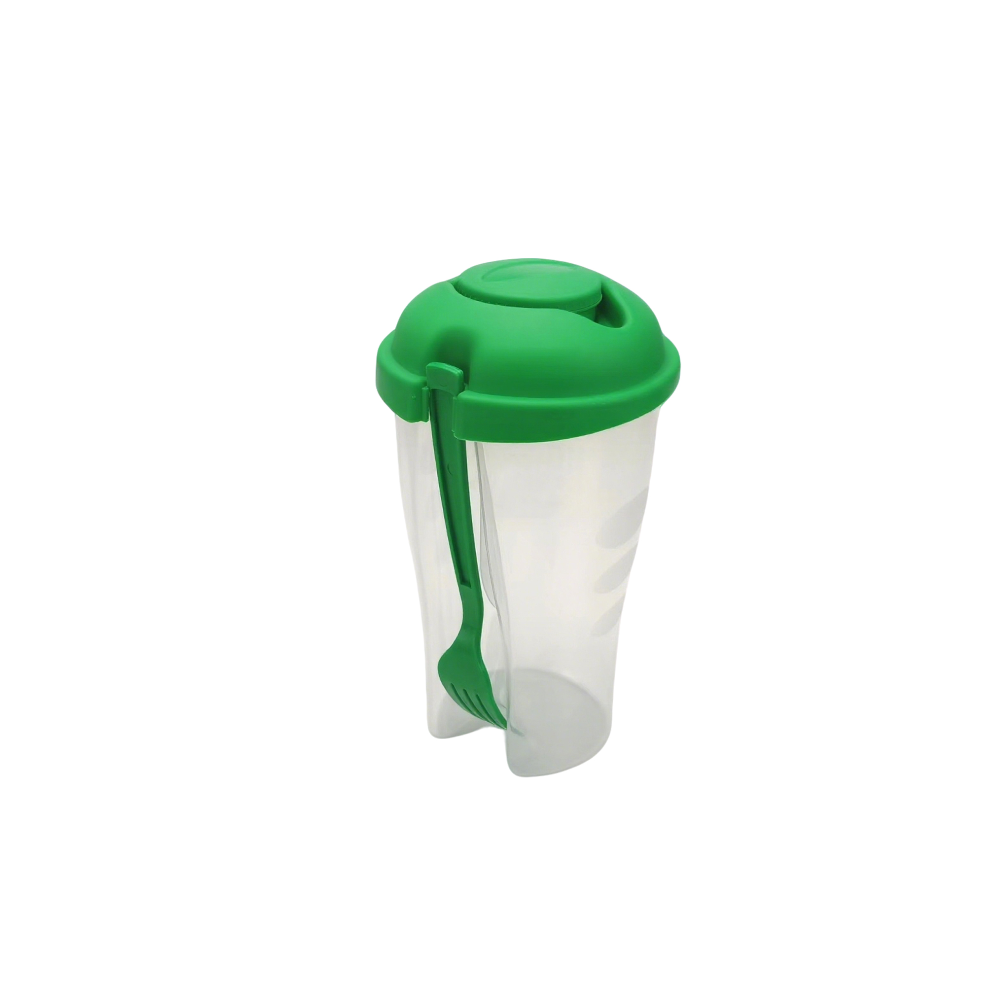 Three Piece Salad Shaker Container With Cup Fork 3