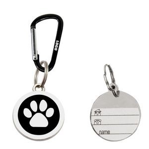 Reliable Round Paw Shaped Dog ID Tag With Carabiner 12