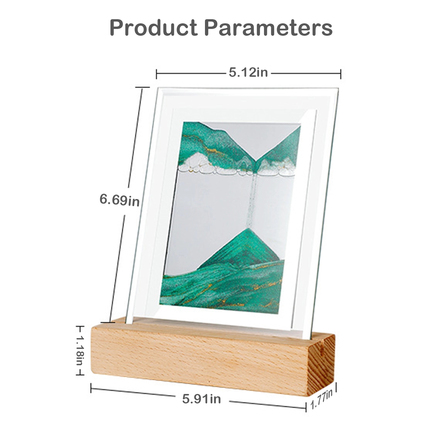 3D Landscape Frame Sandglass Table decoration with LED Light 3