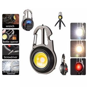 LED Aluminum Alloy Flashlight Keychain Light With Bracket 4