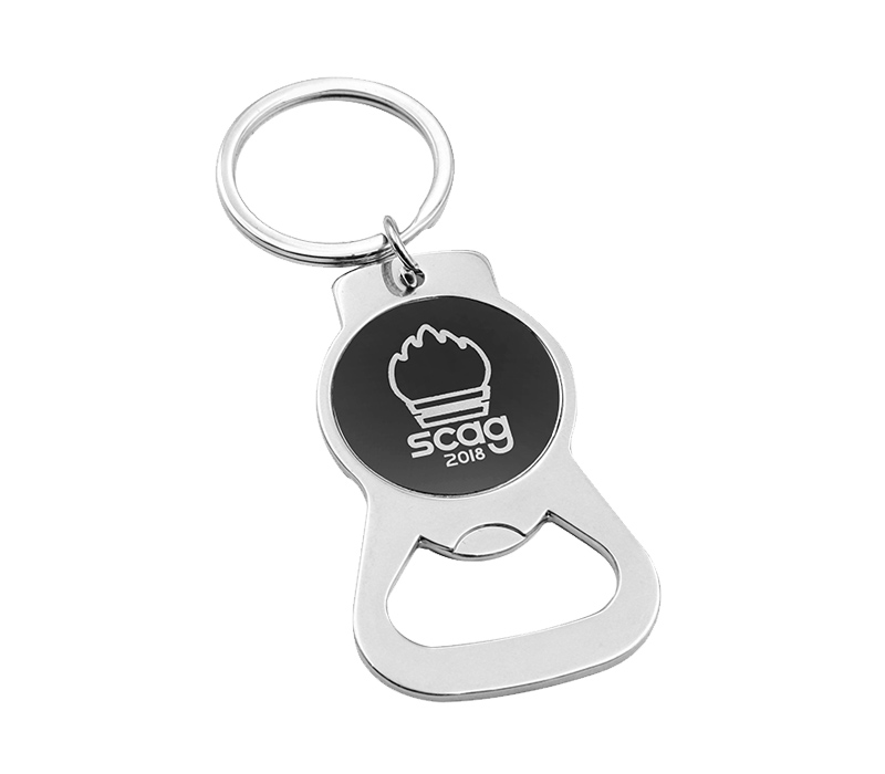 Round Metal Bottle Opener Keyring 2