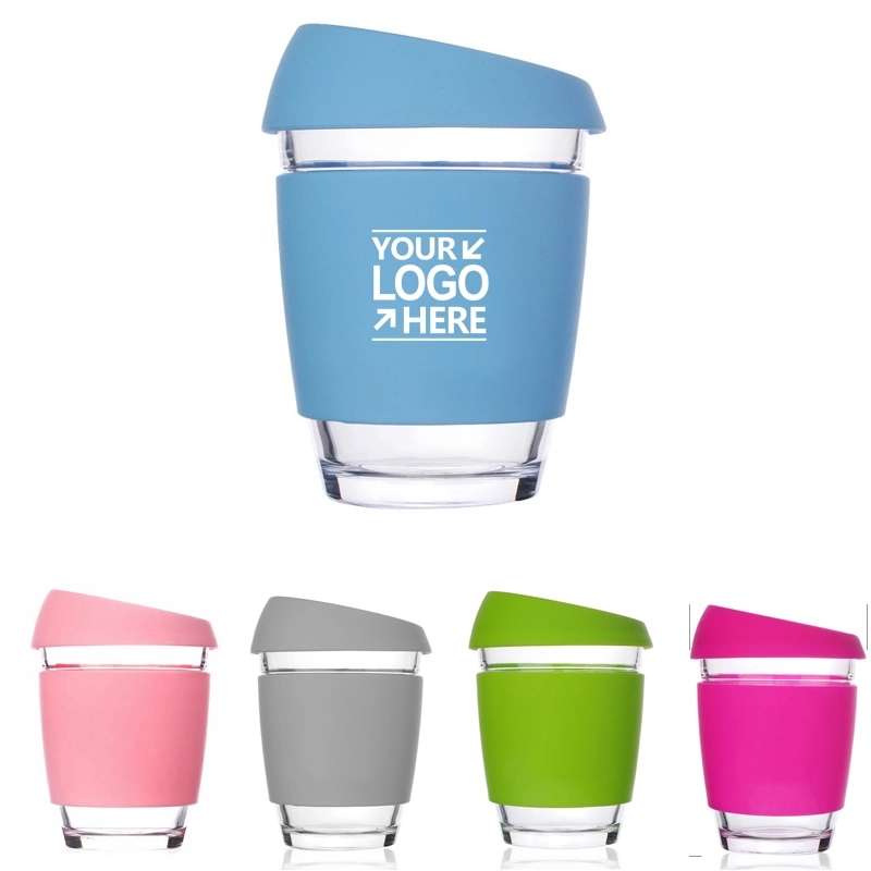 Glass Reusable Coffee Cup with Lid 4